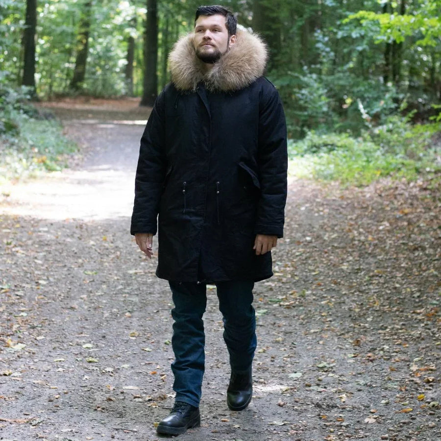 Herren Parka mit Kapuze und Fellimitat-Futter, verschiedene Farben