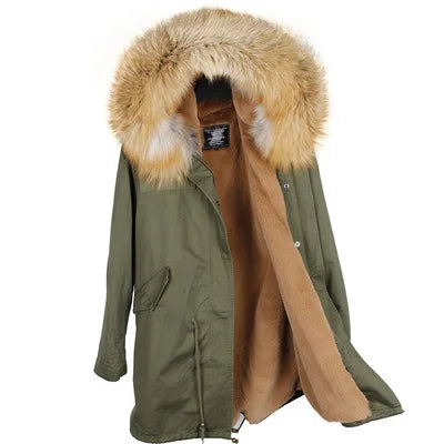 Winterparka mit Plüschfutter und Kunstpelzbesatz an Kapuze