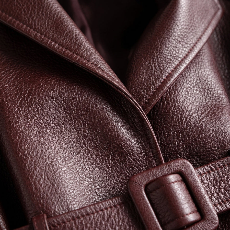 Damen Jacke im Blazer-Stil mit Gürtel aus strukturiertem Material