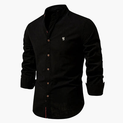 Herren Freizeithemd Regular Fit Stehkragen – Klassischer Stil für Alltag & Business