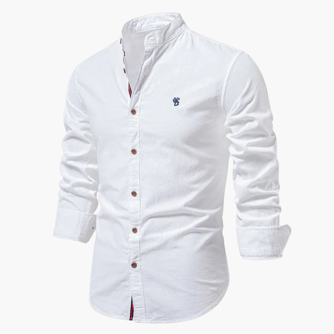 Herren Freizeithemd Regular Fit Stehkragen – Klassischer Stil für Alltag & Business