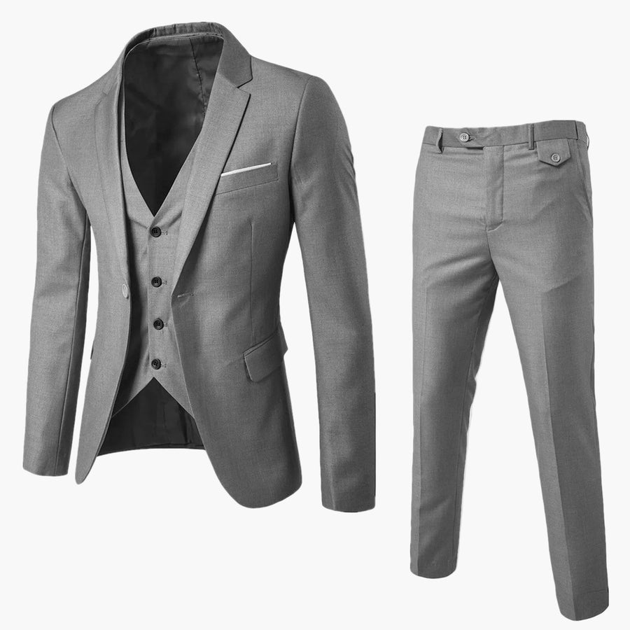 Herren 3-teiliger Slim Fit Business-Anzug – Eleganter Anzug für formelle Anlässe, Hochzeit & Büro