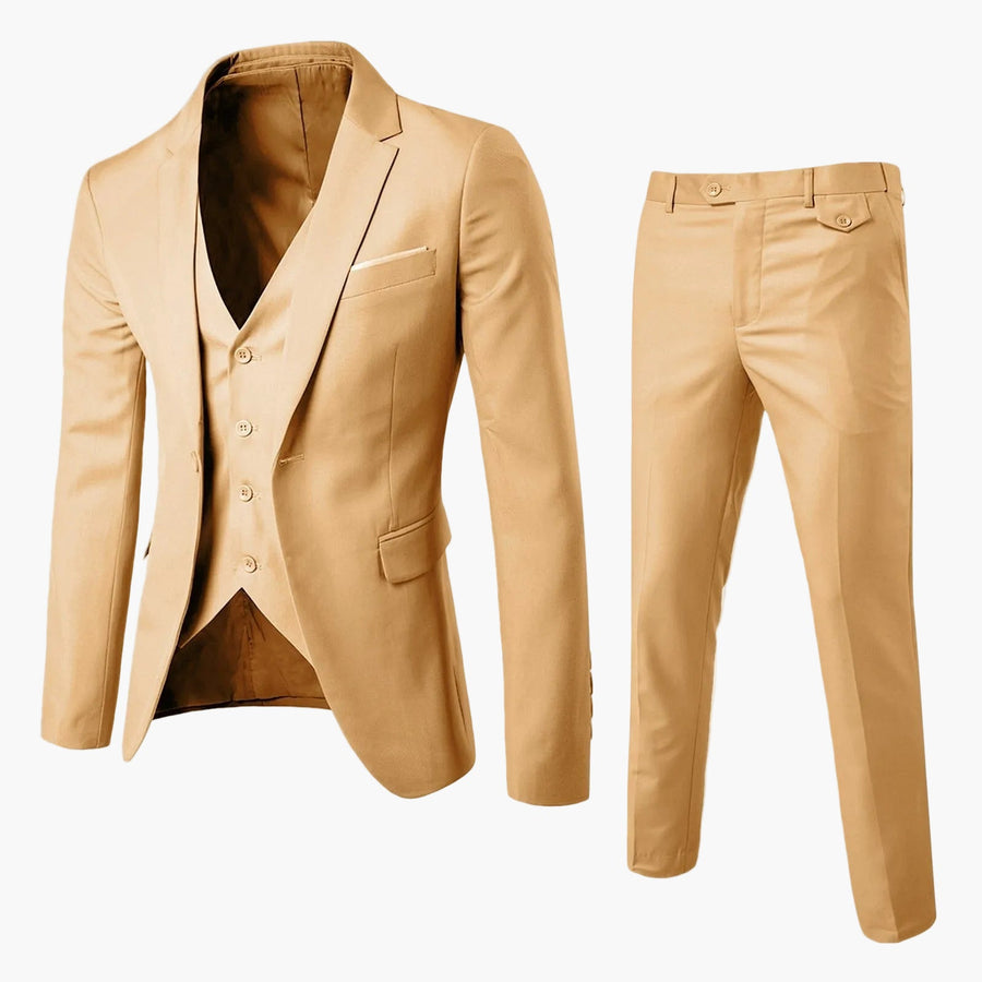 Herren 3-teiliger Slim Fit Business-Anzug – Eleganter Anzug für formelle Anlässe, Hochzeit & Büro