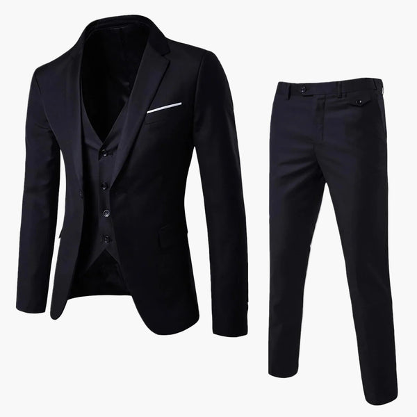 Heren 3-delig slim-fit zakenpak – Elegant pak voor formele gelegenheden, bruiloften en kantoor