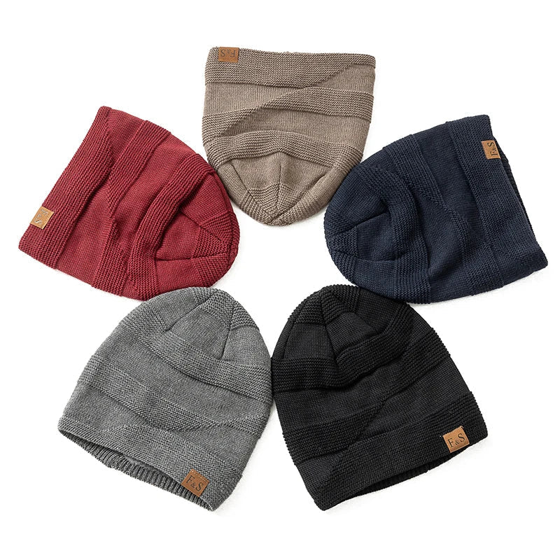 Unisex Strickmütze Beanie Wintermütze mit weichem Innenfutter