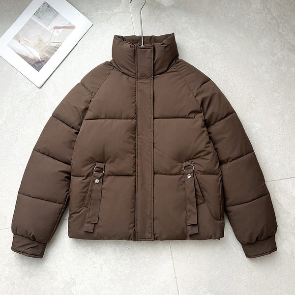 Unisex Pufferjacke mit Stehkragen, Wattiert
