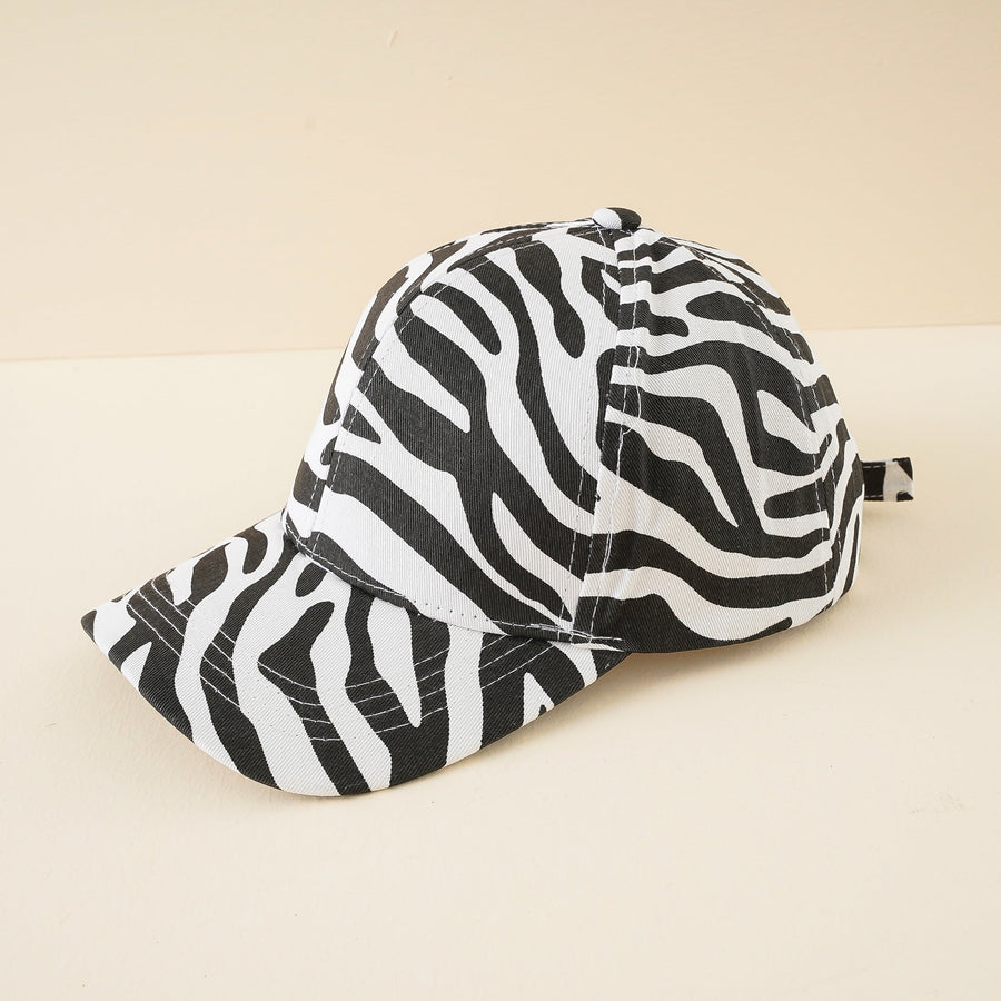 Baseballpet met zebrapatroon, verstelbaar