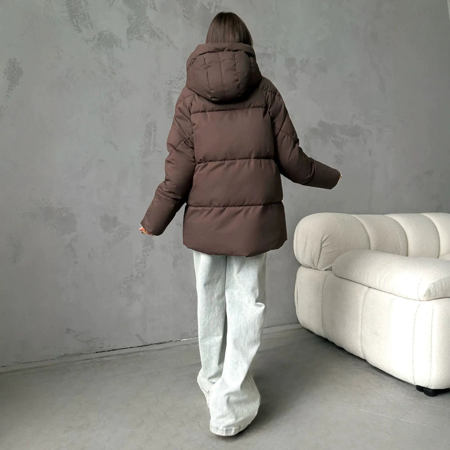 Damen Steppjacke mit Kapuze, kurze Puffajacke in verschiedenen Farben