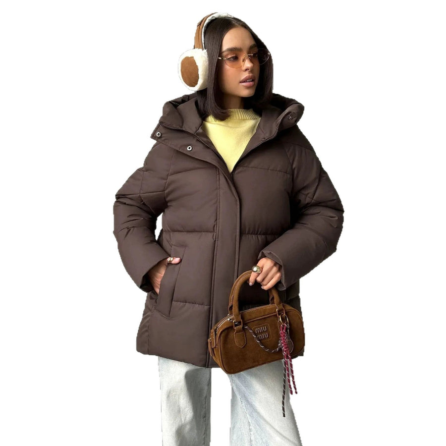 Damen Steppjacke mit Kapuze, kurze Puffajacke in verschiedenen Farben