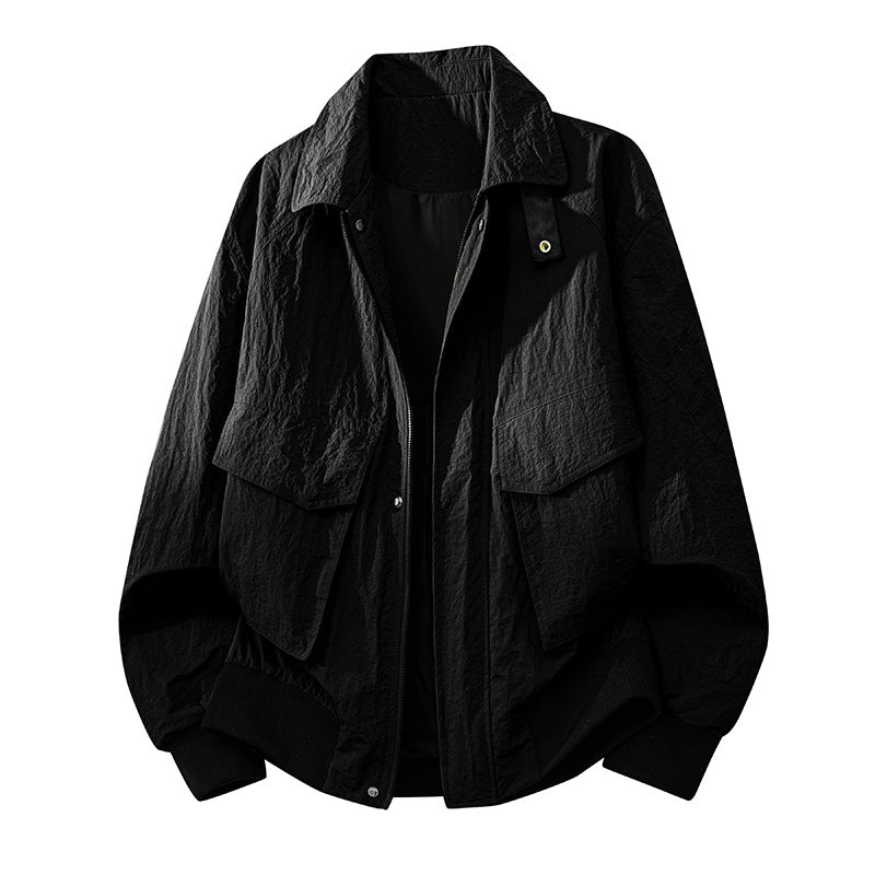 Übergangsjacke mit Kentkragen und großen Pattentaschen