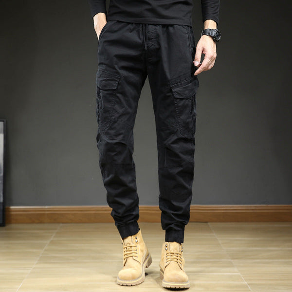Herren Cargo-Jogger-Hose mit Kordelzug, Seitentaschen und Bündchen