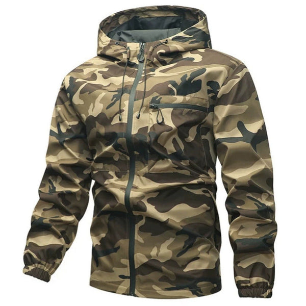 Hoodie met camouflagepatroon voor heren en ritssluiting