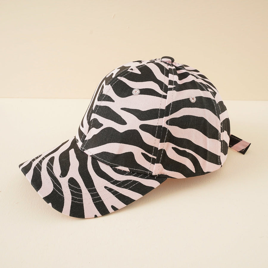 Baseballpet met zebrapatroon, verstelbaar