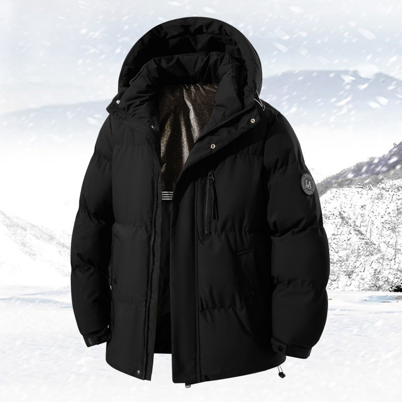 Unisex winterjas met doorgestikt patroon, capuchon en ritsen