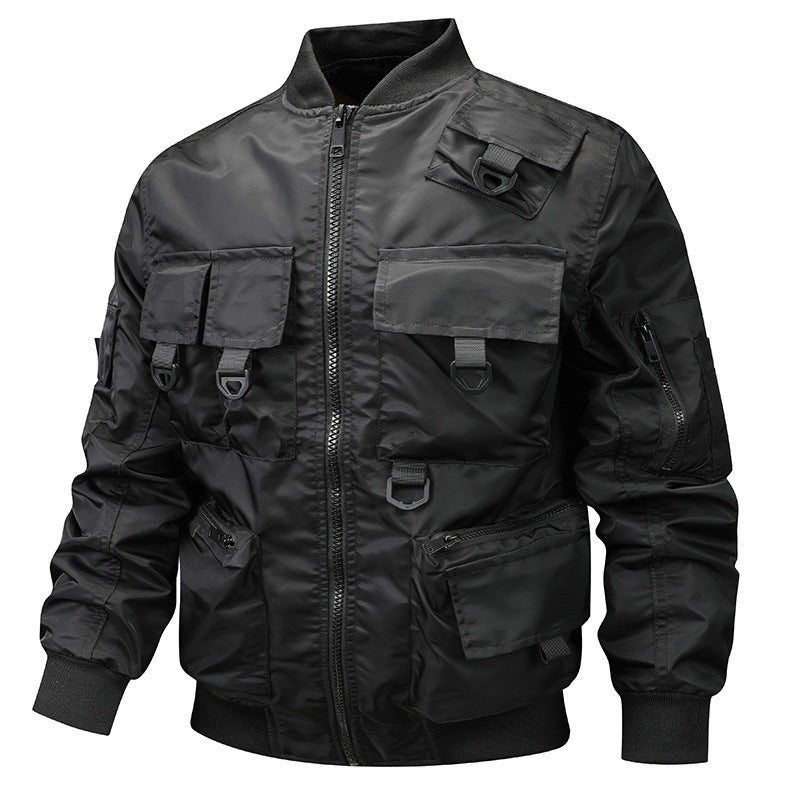Herren Bomberjacke mit zahlreichen Utility-Taschen und Reißverschluss