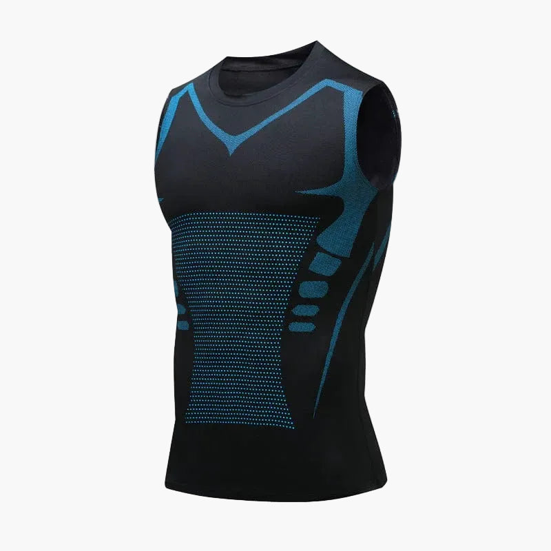 Herren Kompressions-Tanktop für Sport und Körperformung – Figurformende Funktionswäsche mit Ionic-Ice Technologie