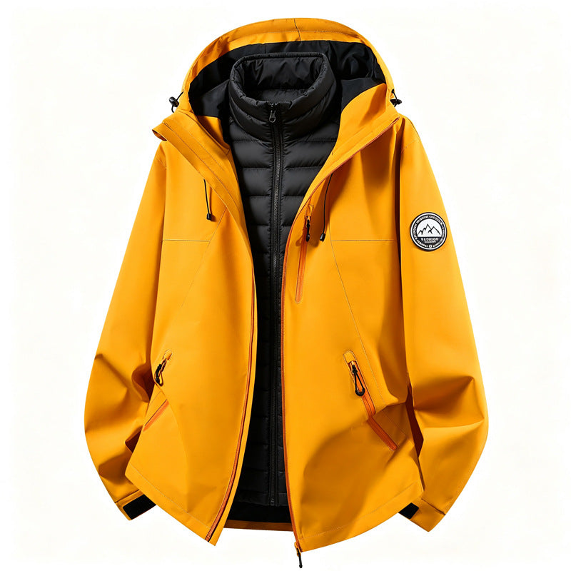 Uniseks 3-in-1-outdoorjas met afneembare binnenjas en capuchon