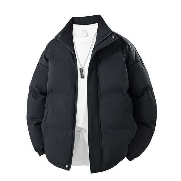 Unisex Winter Steppjacke mit Stehkragen - Schwarz