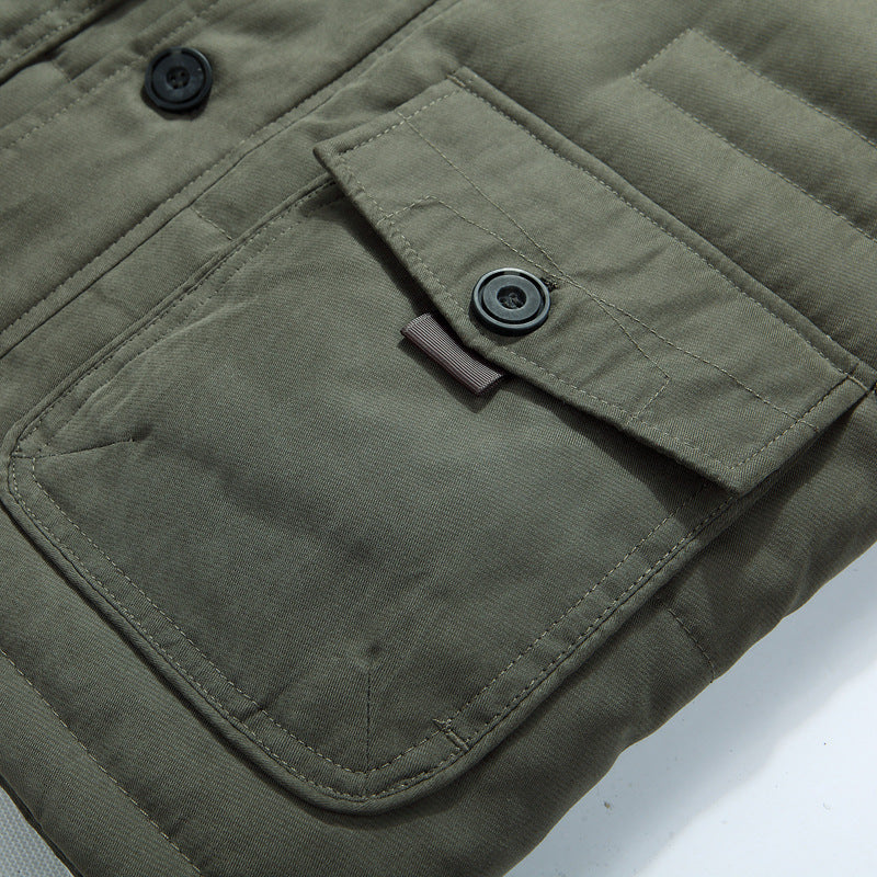 Herren Winterjacke mit Kapuze, Pelzbesatz und Fleecefutter