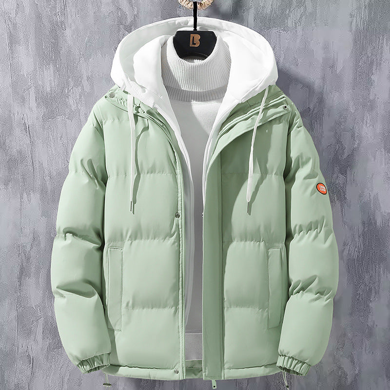 Unisex gewatteerde winterjas met capuchon en ritssluiting, gevoerd