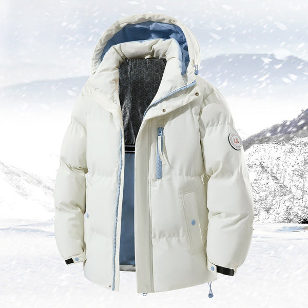 Unisex Winter Steppjacke mit Kapuze und Reißverschlüssen