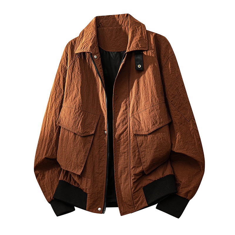 Übergangsjacke mit Kentkragen und großen Pattentaschen