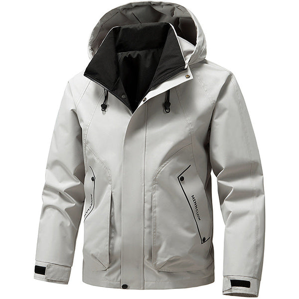 Herren Outdoorjacke mit Kapuze Winddicht Leichte Übergangsjacke