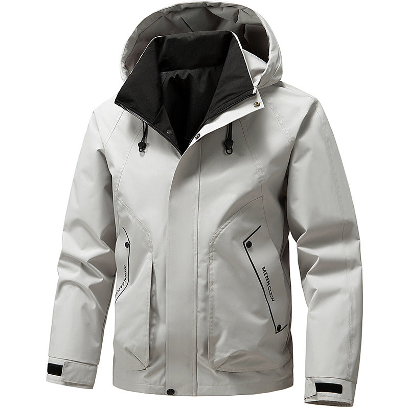 Heren outdoorjack met capuchon - winddicht licht overgangsjack