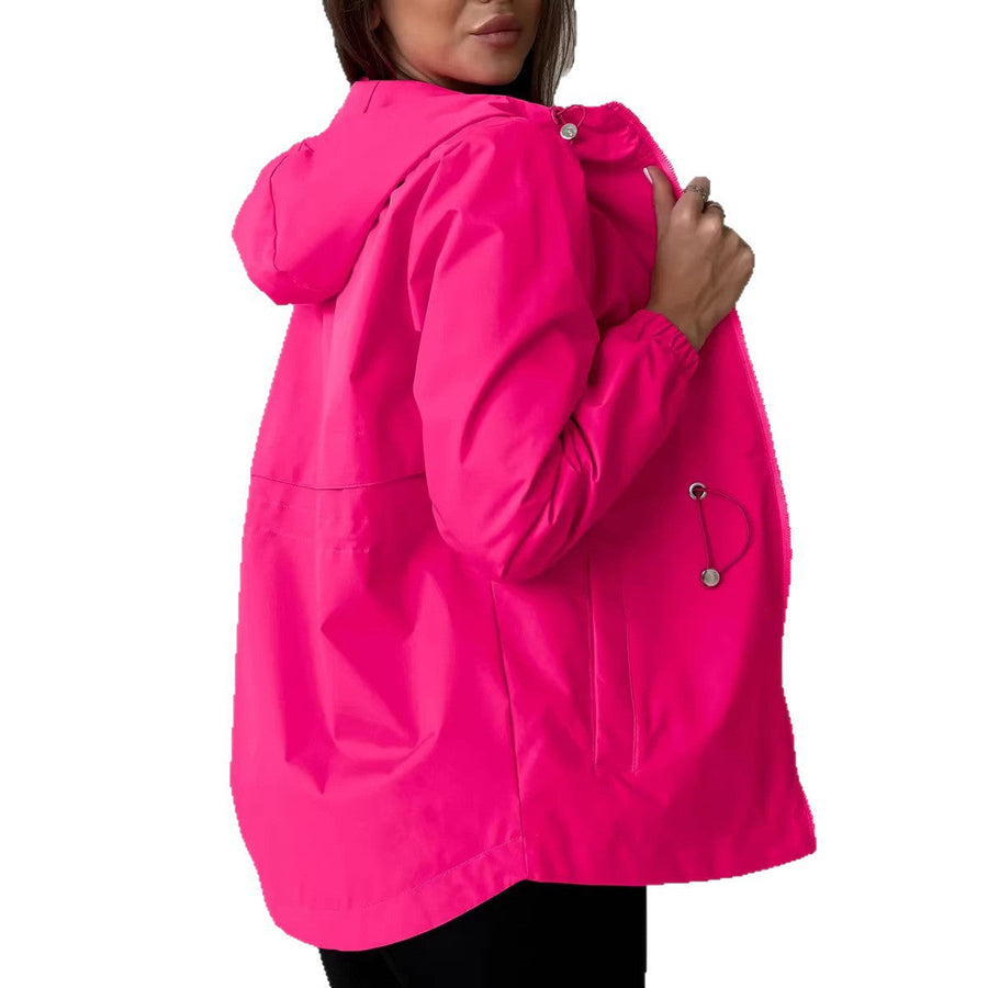 Licht windjack voor dames met capuchon en taillekoord