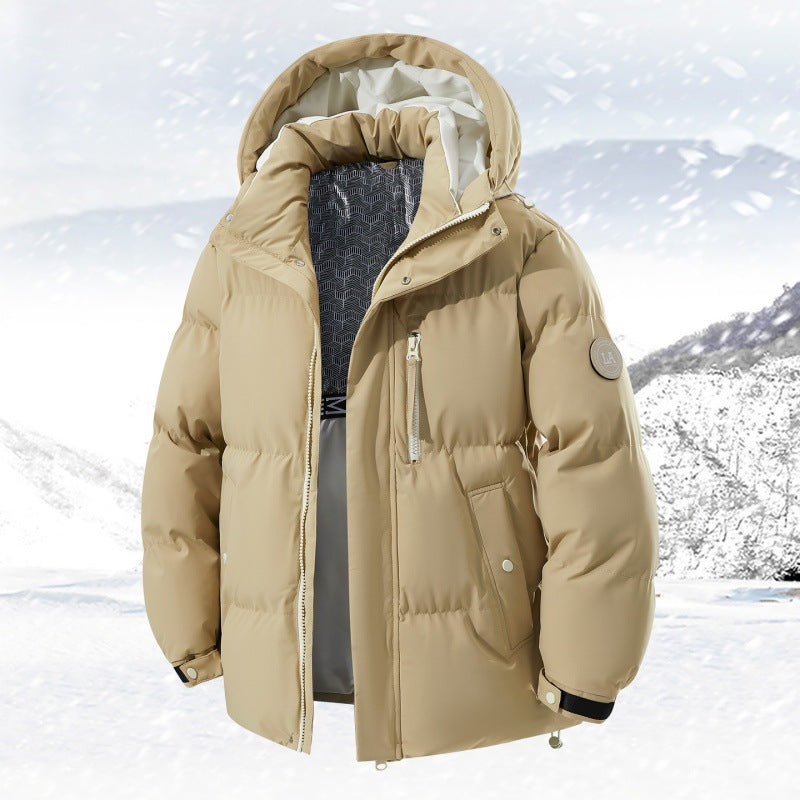 Unisex winterjas met doorgestikt patroon, capuchon en ritsen