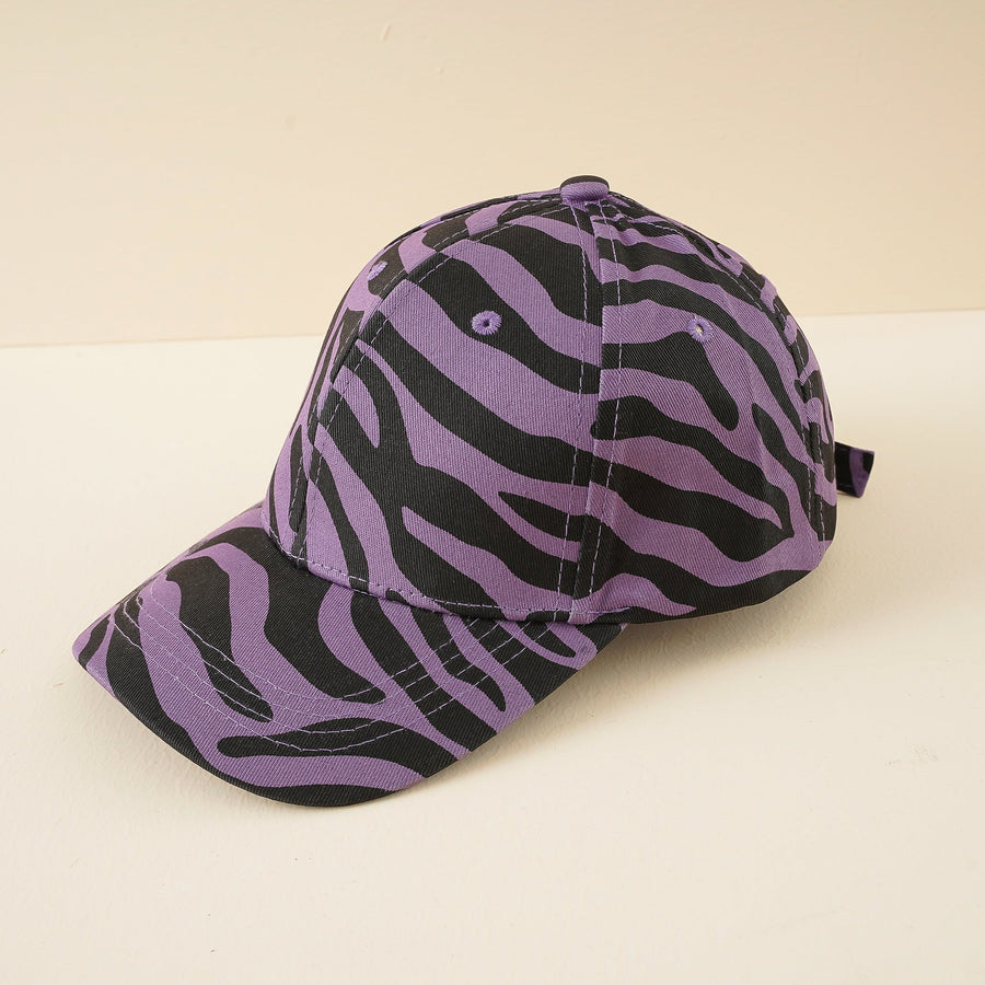 Baseballpet met zebrapatroon, verstelbaar