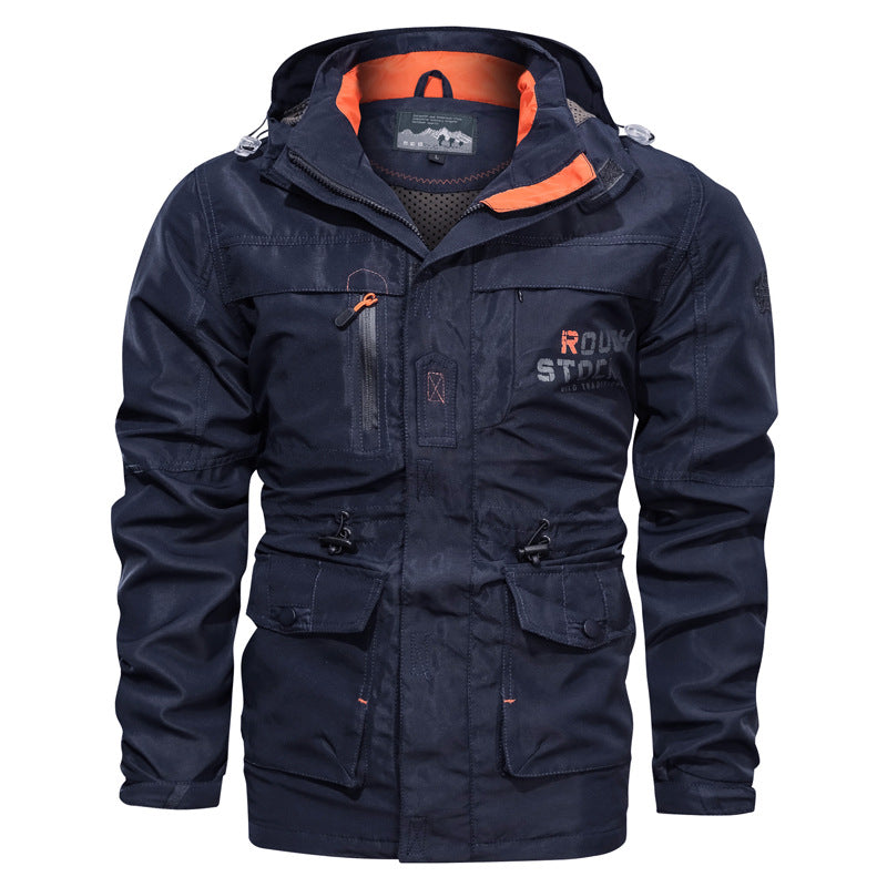 Outdoorjas voor heren met capuchon & meerdere zakken