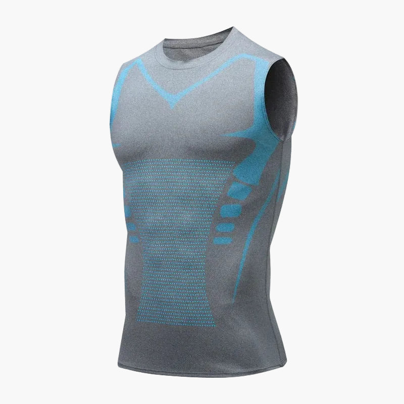 Herren Kompressions-Tanktop für Sport und Körperformung – Figurformende Funktionswäsche mit Ionic-Ice Technologie