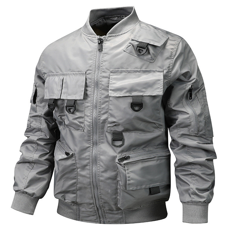 Herren Bomberjacke mit zahlreichen Utility-Taschen und Reißverschluss