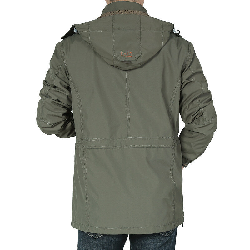 Herren Winterparka mit Kapuze, Teddyfutter und Taschen – warm gefüttert