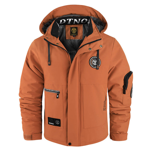 Herren Jacke mit Kapuze und Reißverschlusstaschen – Mehrfarbig