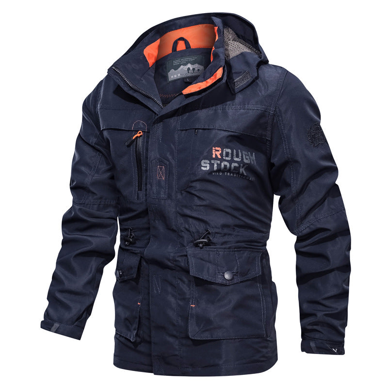 Outdoorjas voor heren met capuchon & meerdere zakken