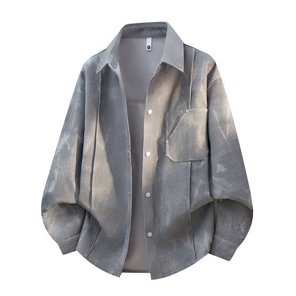 Oversized overhemd met kraag en borstzak, in burnoutlook
