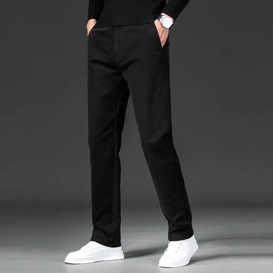 Herren Freizeithose Chino Hose Beige Schlicht Baumwollmischung