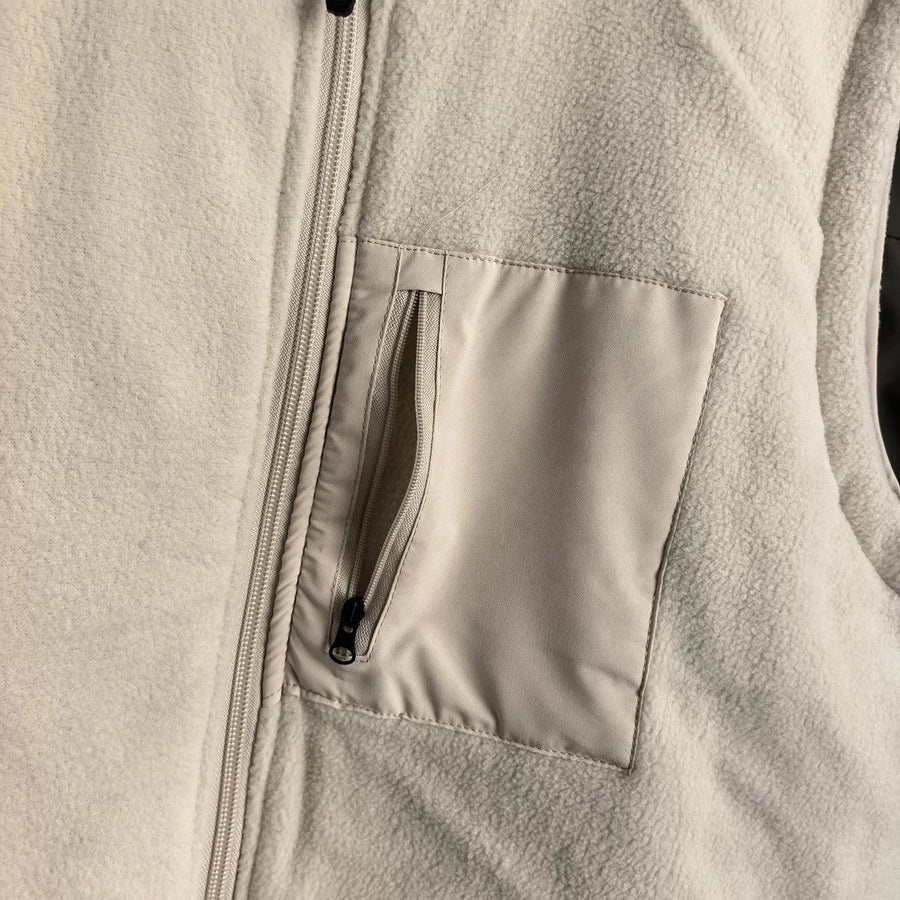 Herenoutdoorbodywarmer met opstaande kraag, ritssluiting en zonder mouwen