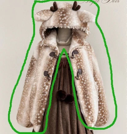 Damen Reh-Fleecejacke mit Kapuze und Geweih, gefleckt