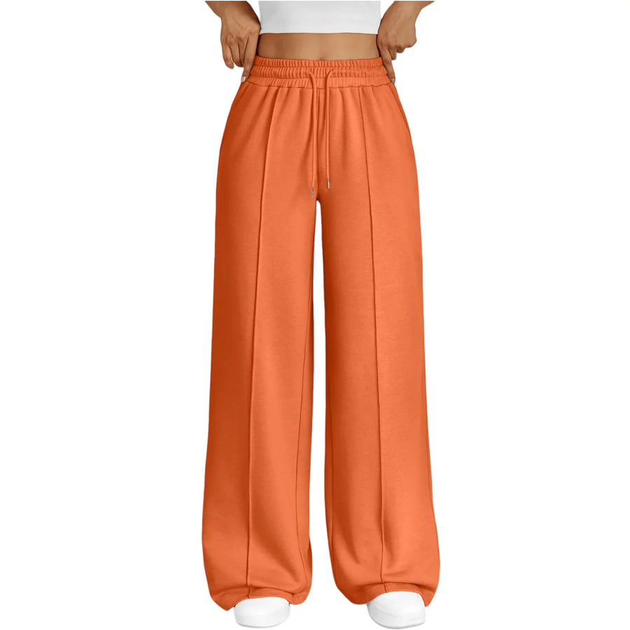 Loungewearbroek voor dames met wijde pijpen en trekkoord - verschillende kleuren