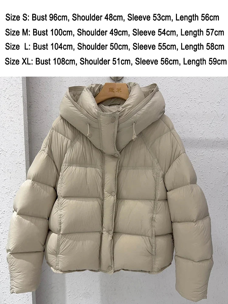 Damen Steppjacke mit Kapuze und Reißverschluss