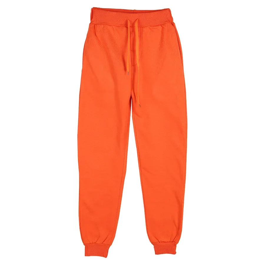 Unisex Jogginghose Sportlich Freizeithose mit Kordelzug Bündchen Gelb