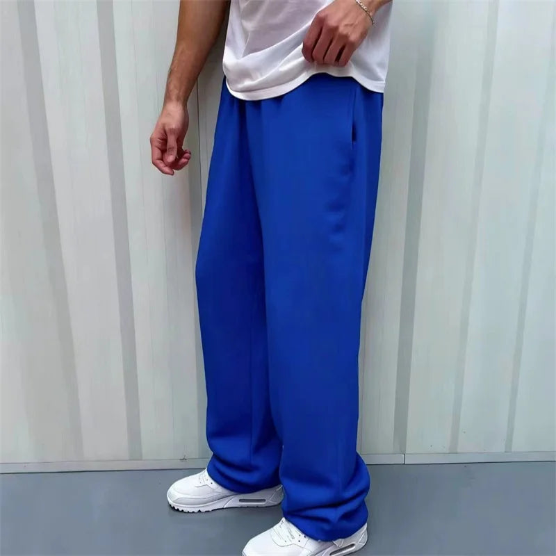 Zwarte unisex joggingbroek met wijde pijpen en trekkoord