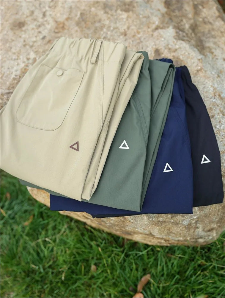 Vrijetijdsbroek met elastische tailleband en zijzak, marineblauw