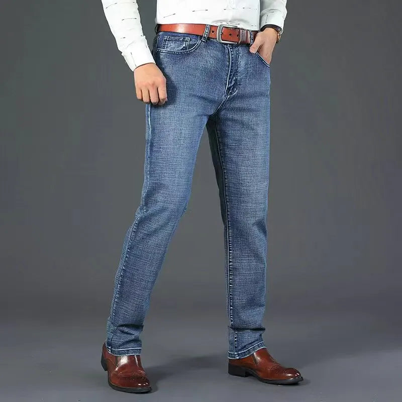 Herren Jeans Hose Regular Fit Blau Schwarz Gefüttert Ungefüttert