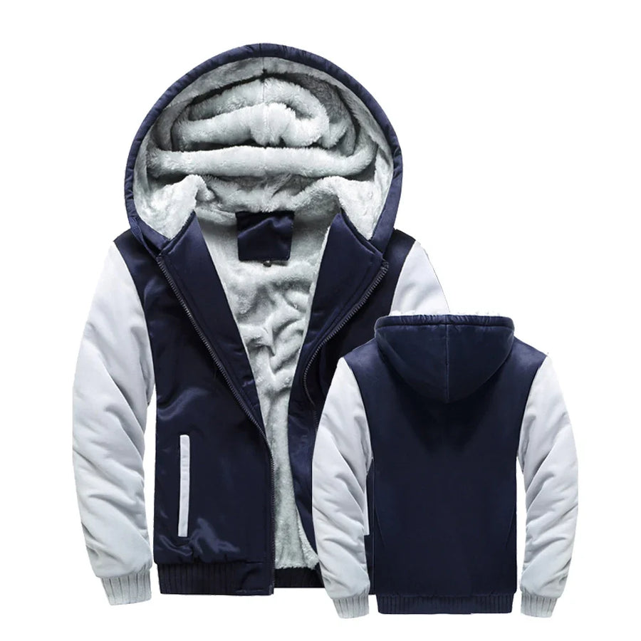Herren Hoodie Jacke mit Reißverschluss und Plüschfutter, verschiedene Farben
