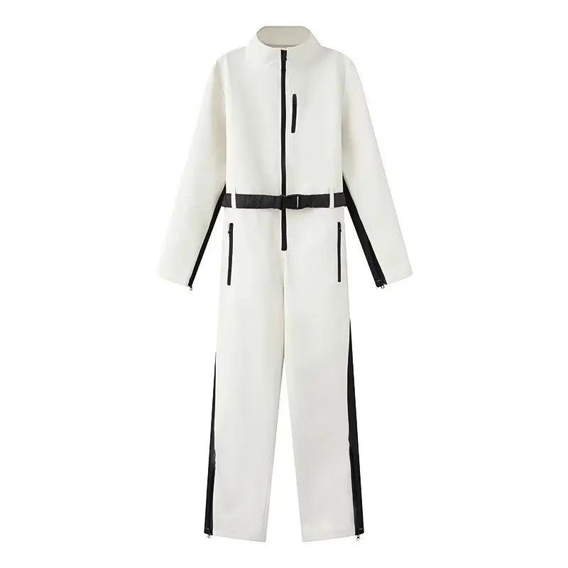Damen Daunenjacke mit Kapuze und Gürtel, Schwarz