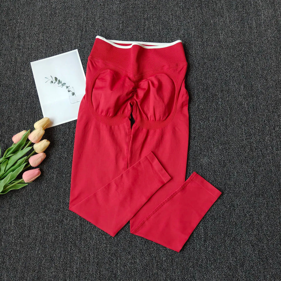 High-waist scrunch-buttlegging met rimpeldetail in verschillende kleuren